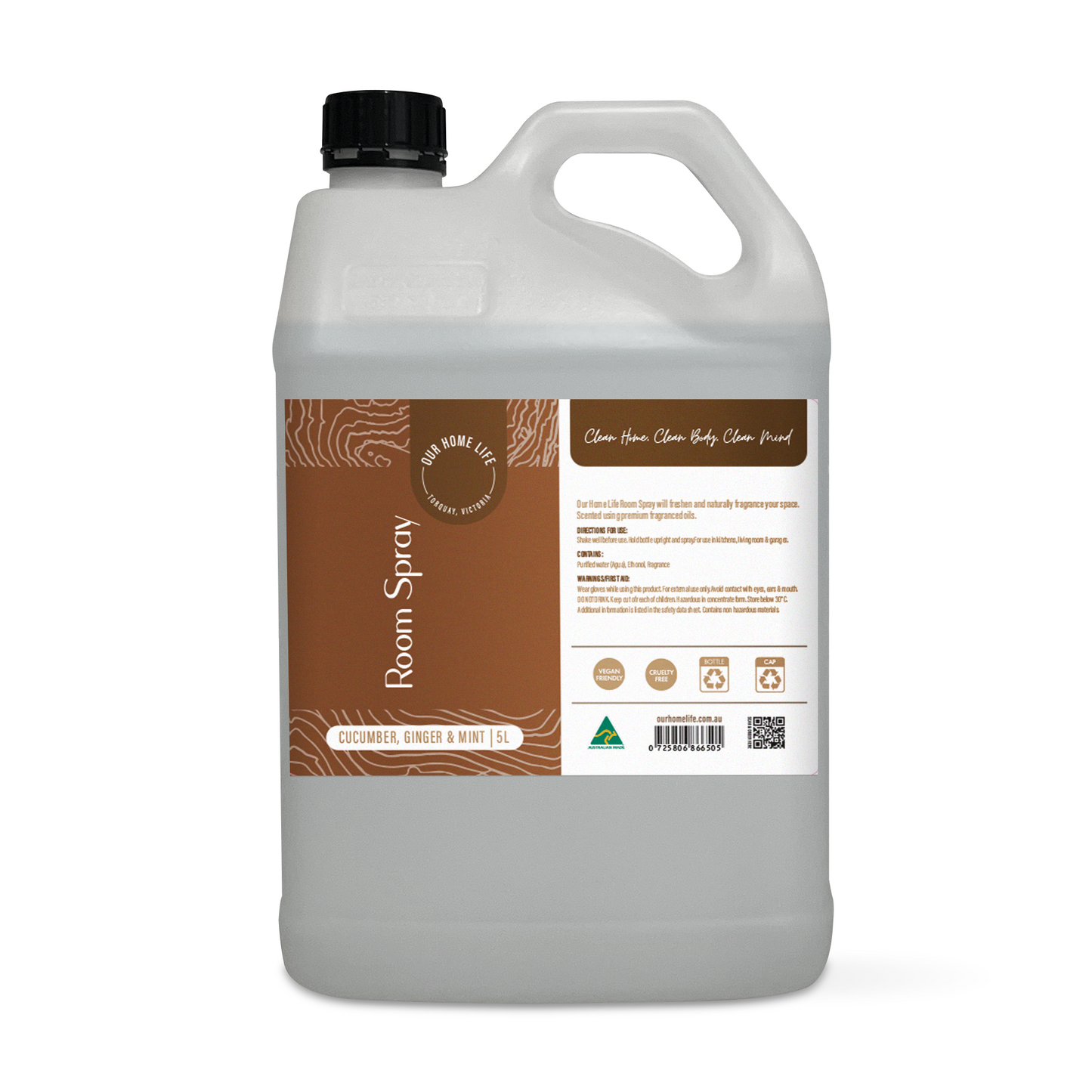 Our Home Life Room Spray - Cucumber, Ginger & Mint (250ml & 5L)