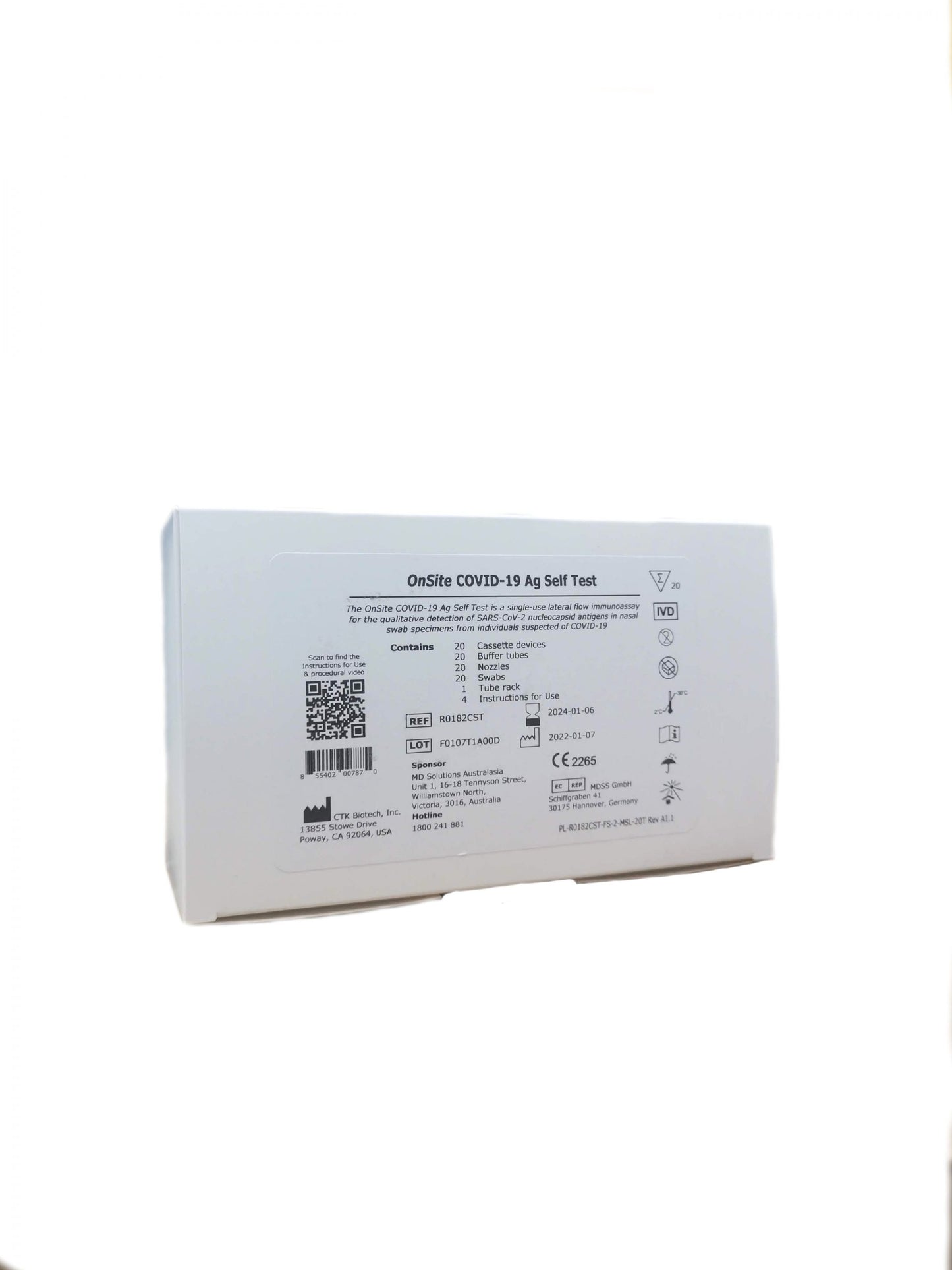 First Aid Rat Test Onsite Nasal Test 20PK Onsit-20-Rat-M