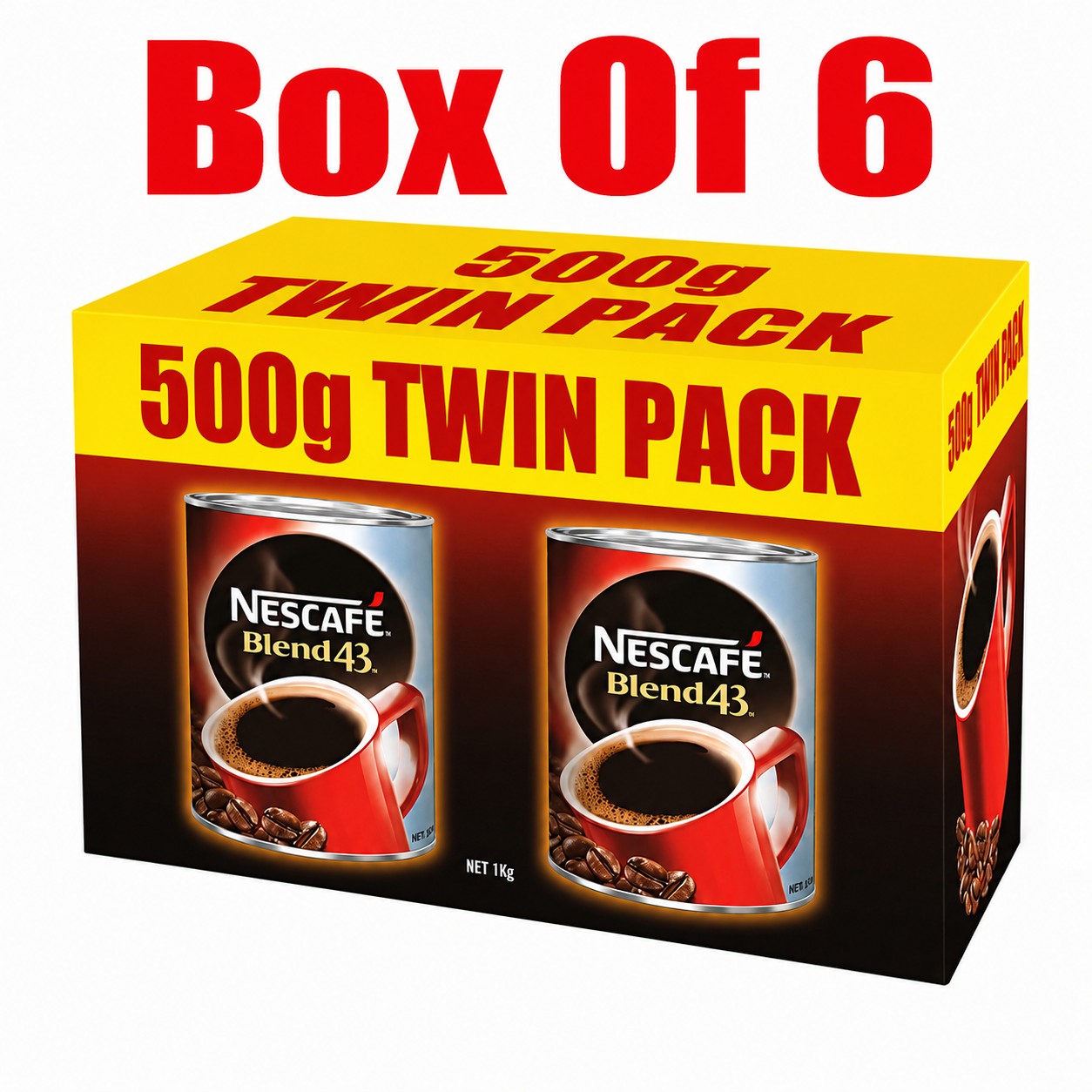Nescafe Blend 43 Instant Coffee – 500g Twin Pack (Box of 6)