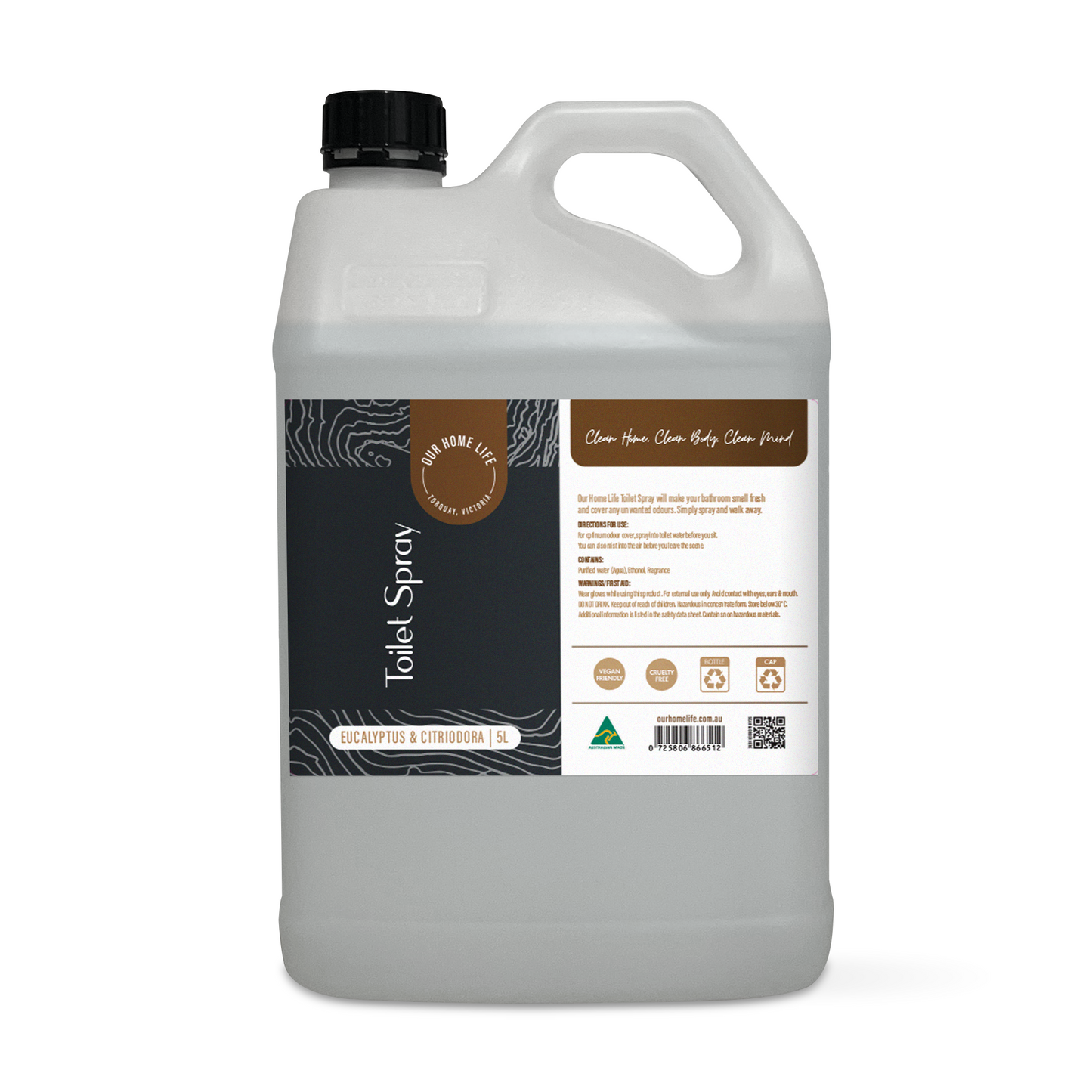 Our Home Life Toilet Spray - Eucalyptus & Citriodora (250ml & 5L)