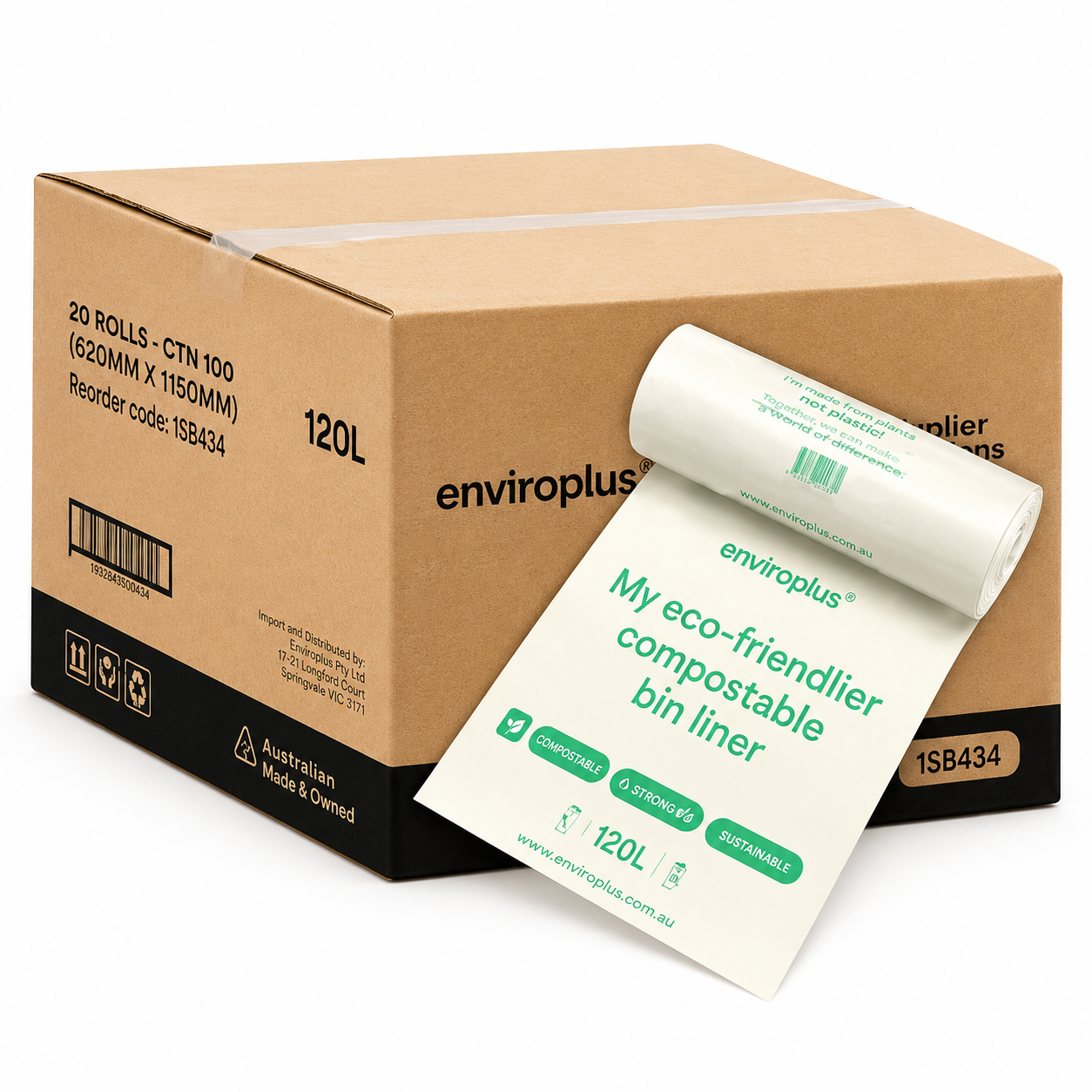 Compostable Bin Liners – Corn Starch Plant-Based (Roll & Carton)