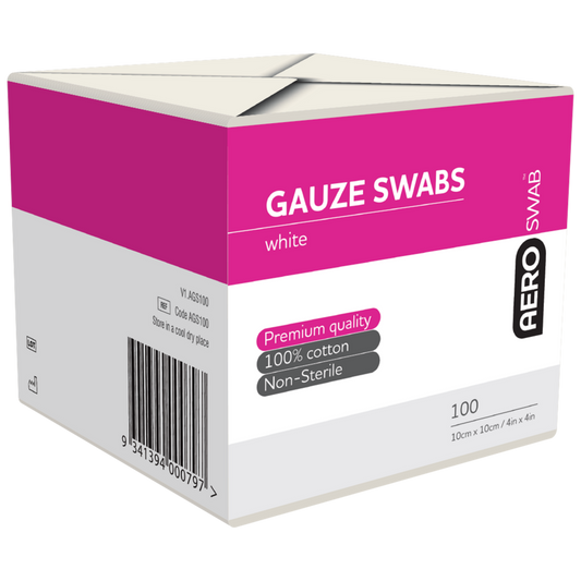 AEROSWAB NON-STERILE GUAZE SWAB 100 PACK