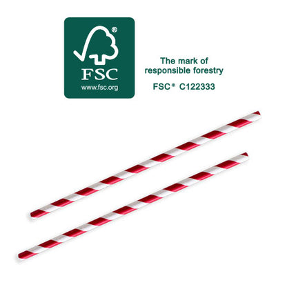 Future Friendly Premium Compostable Regular Striped Paper Straws