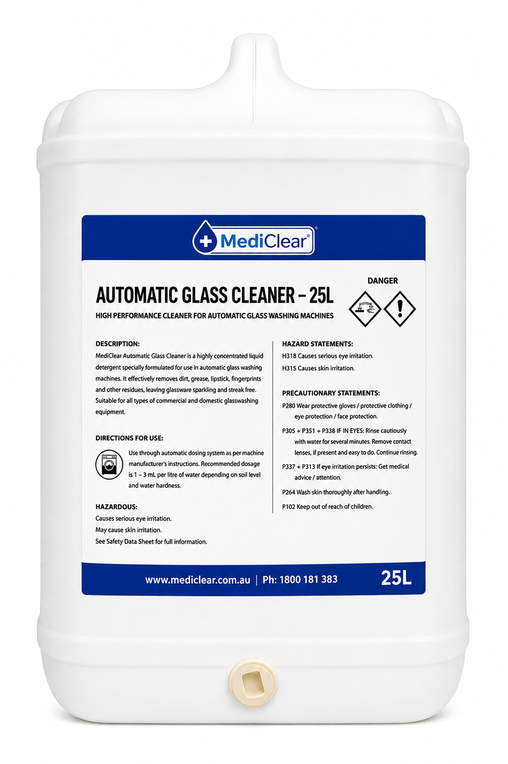 MediClear Automatic Glass Cleaner – Highly Concentrated (5L & 25L)