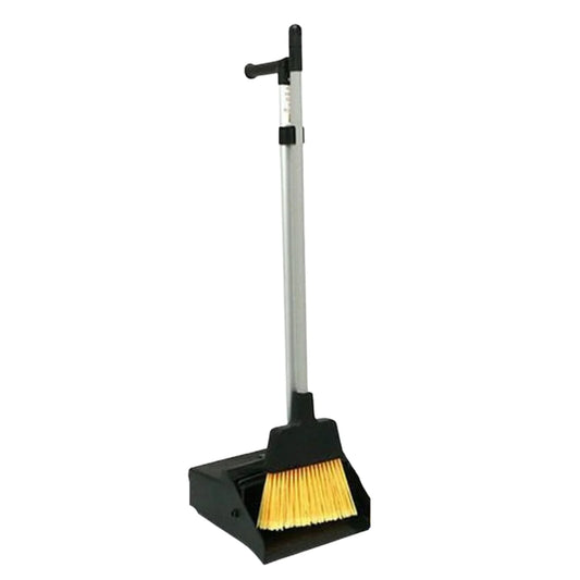 Nab Upright Lobby Dust Pan & Broom Set – Industrial Strength Black