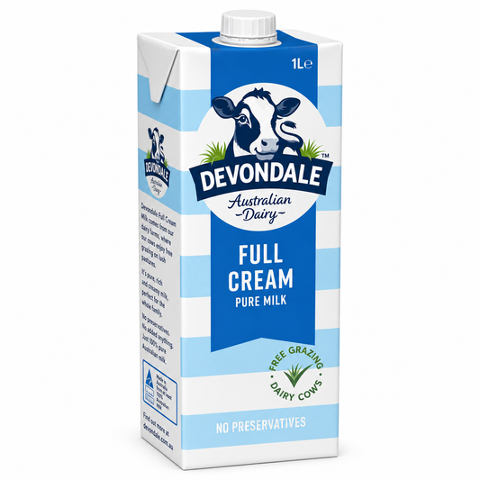 Devondale Full Cream Long Life UHT Milk - 1L (Carton of 10)