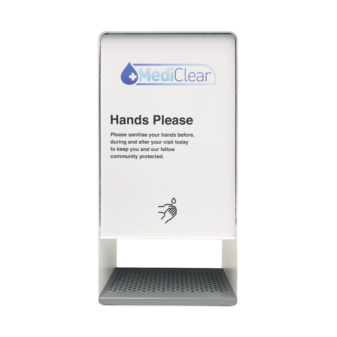 Mediclear Bench-Top Hand Sanitiser Dispenser - Touchless Steel Unit