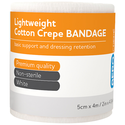 Aerocrepe light cotton crepe bandage 5cm x 4m wrap/12