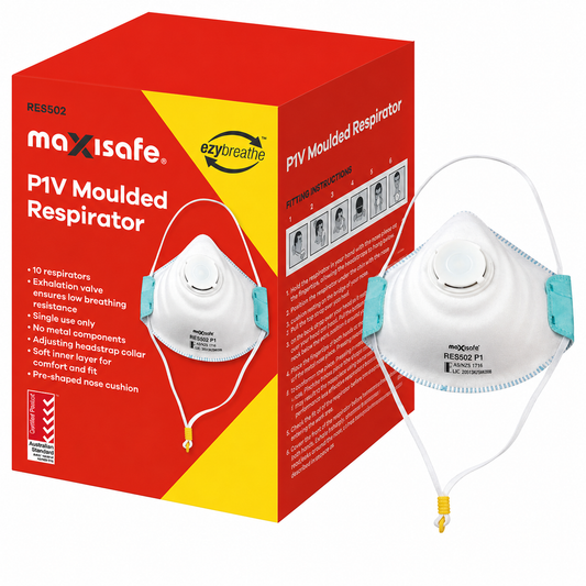 Maxisafe P1 Moulded Respirator with Valve – AS/NZS 1716 Certified (Box of 10)