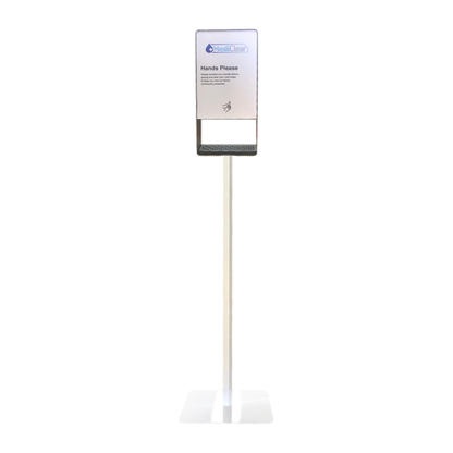 Mediclear Boxhead Stand Hand Sanitiser Dispenser - Touchless Steel Floor Stand (Black & White)