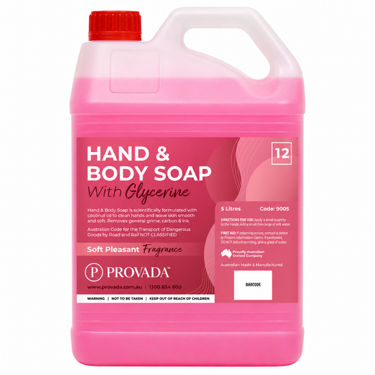 Provada Hand & Body Soap with Glycerine – Pink 5L (Bulk Dispenser Refill)