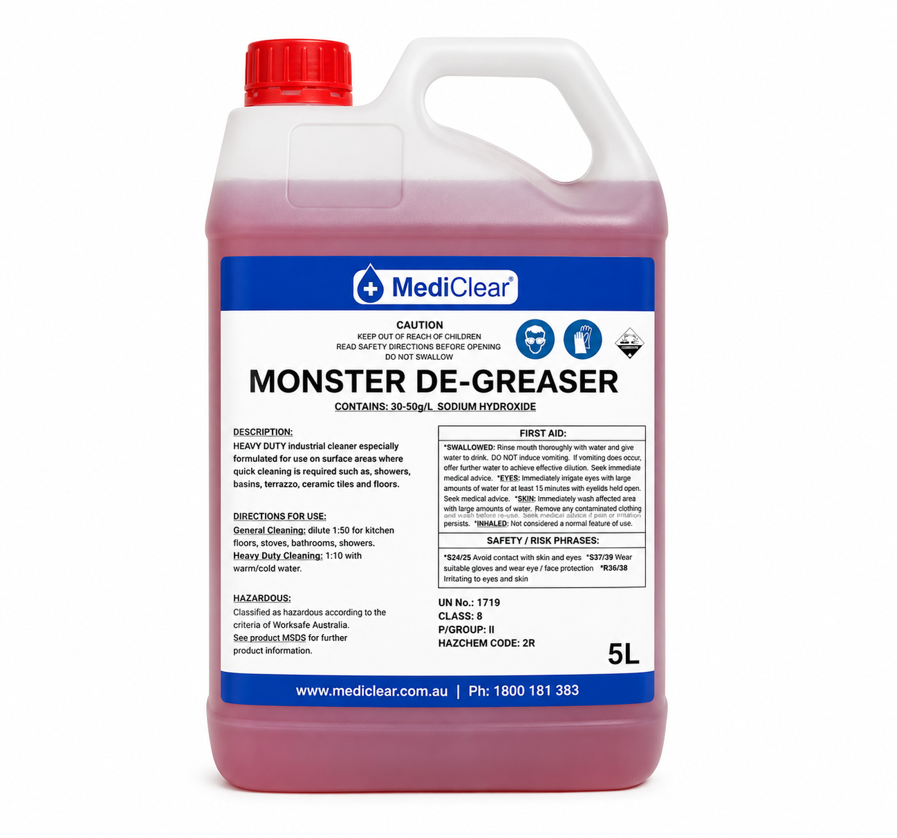 MediClear Monster De-Greaser – Heavy Duty Industrial Cleaner (5L & 25L)