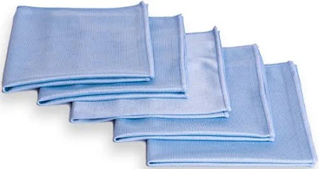 Heavy Duty Microfibre Glass Cloth – Lint-Free Streak-Free Blue 40x40cm (Pack of 10)