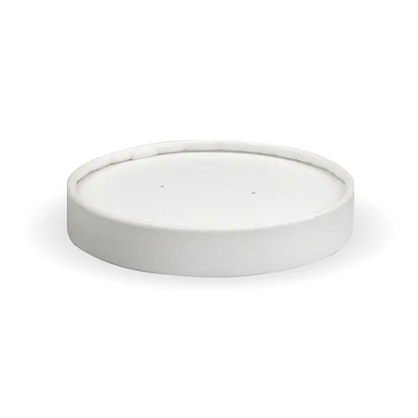 White Paper PLA Bowl Lid – Industrially Compostable (Carton of 500)