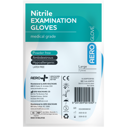 Aeroglove Large Nitrile Powder-Free Gloves - Qty 1 Pairs Agnpf02