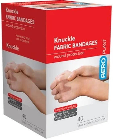 Aeroplast Knuckle Fabric Bandages 7.5CM X 3.8CM Box/40