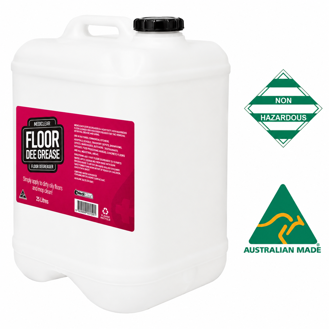 Mediclear Floor Dee Grease Heavy Duty Floor Degreaser - Eucalyptus (5L & 25L)
