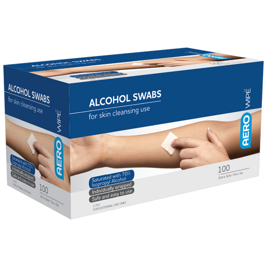AEROWIPE 70% ISOPROPYL ALCOHOL SWAB 3CM X 3CM - QTY 100 AW7100
