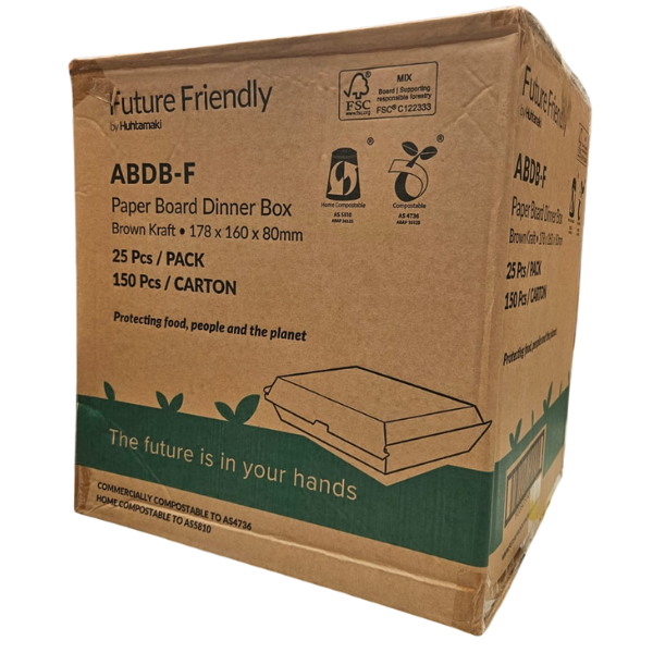 Future Friendly Compostable Dinner Box Kraft - Box of 250