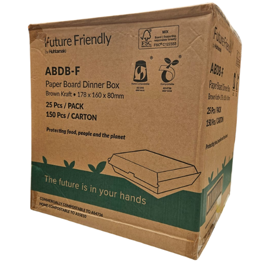 Future Friendly Compostable Dinner Box Kraft - Box of 250