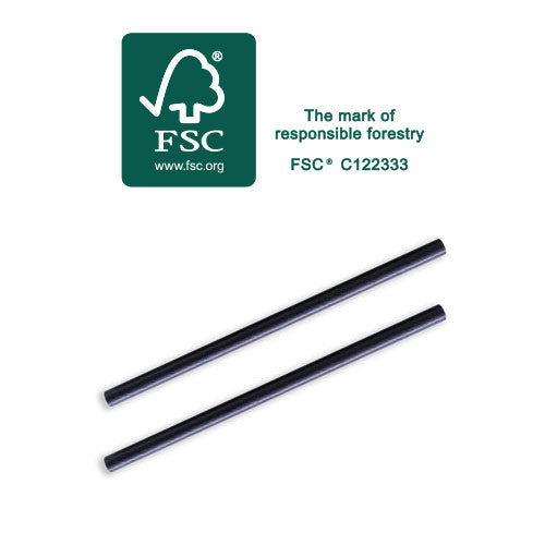 Future Friendly Premium Compostable Black Regular Paper Straw