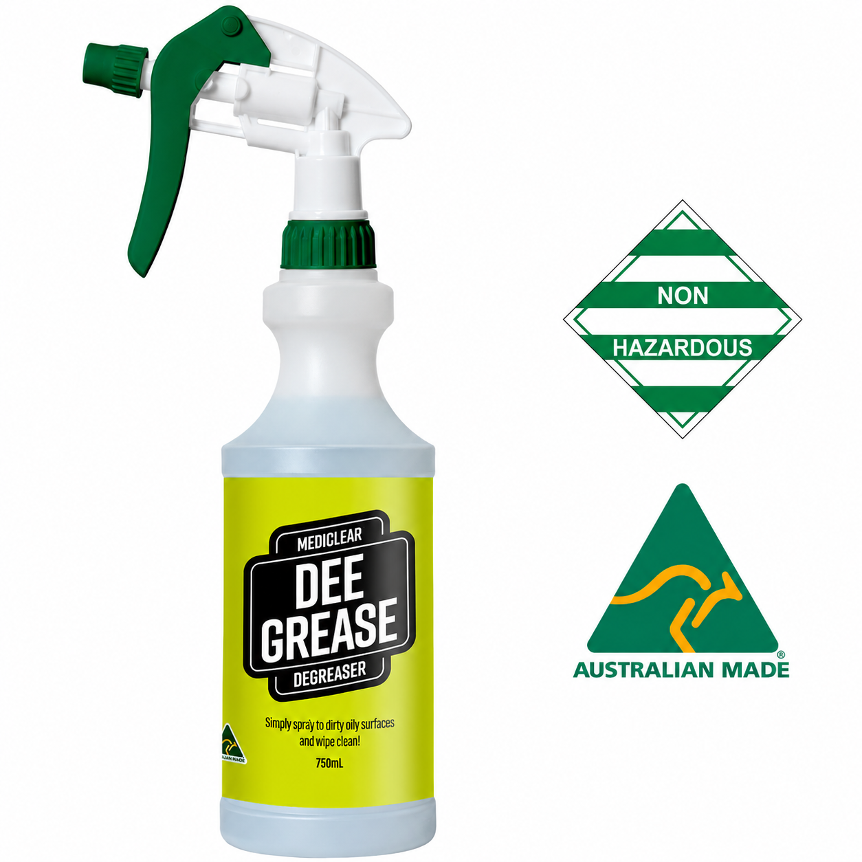 Mediclear Dee Grease Heavy Duty Degreaser - Non-Hazardous (750ml, 5L & 25L)