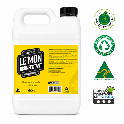Mediclear Le'Mon Lemon Disinfectant Surface Sanitiser & Cleaner (750ml, 5L & 25L)