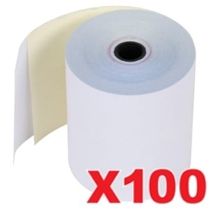 BOND PAPER RECEIPT ROLL 76x76MM 2PLY 100 ROLLS