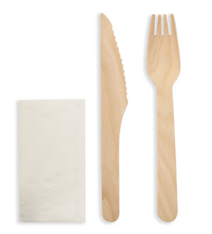FSC 100% Premium Wooden Cutlery  Coated (Fork, Knife, Spoon & Combo, Box of 1000)