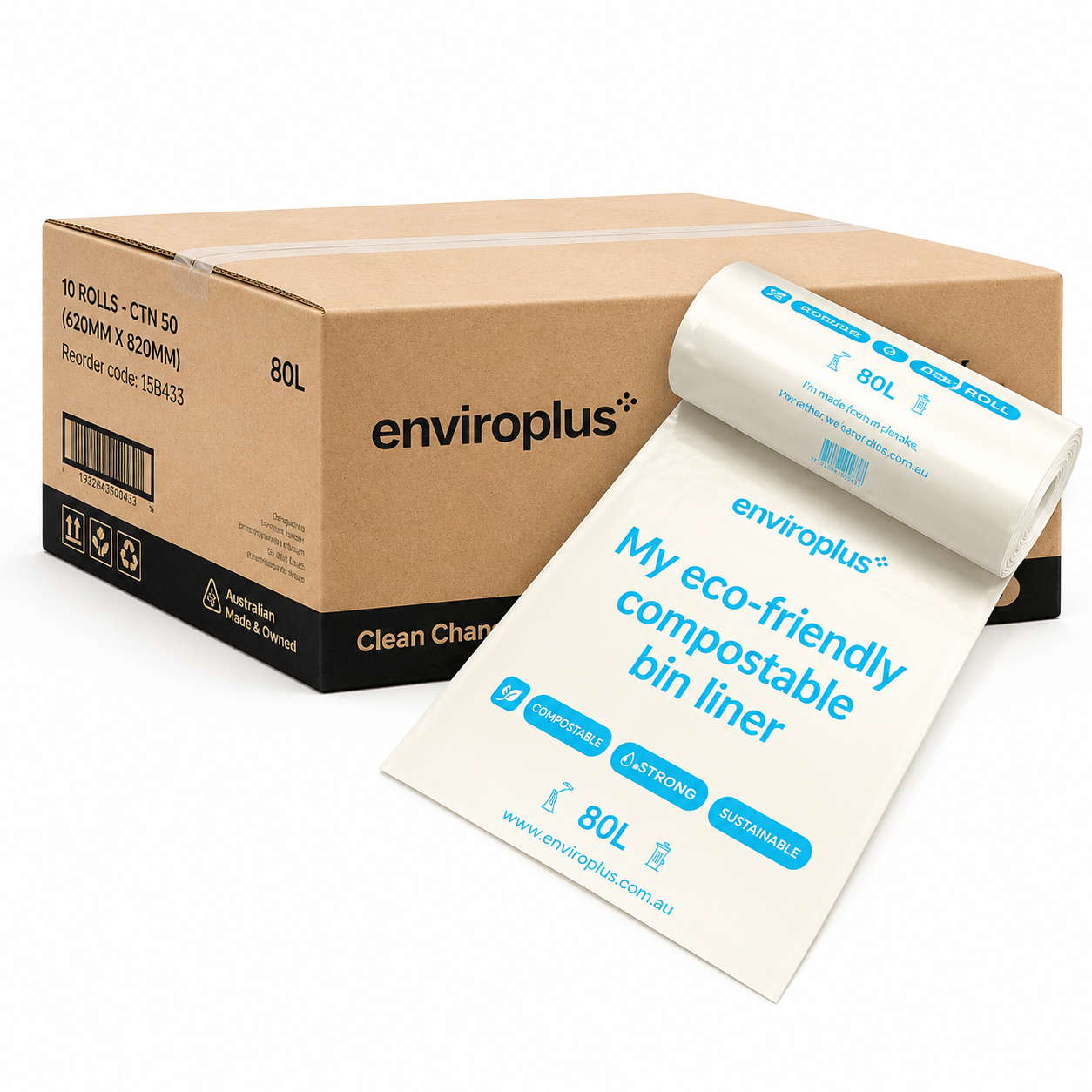 Compostable Bin Liners – Corn Starch Plant-Based (Roll & Carton)
