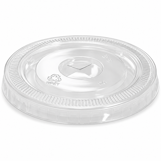 RPET Flat Lid – Clear Recycled PET (78mm & 96mm)