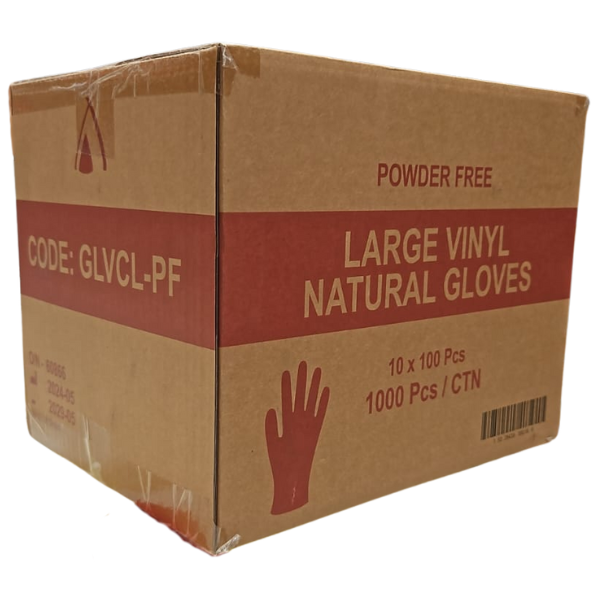 Huhtamaki Vinyl Gloves - Natural Powder Free (S-XL, Single Box & Box of 10)