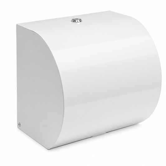 Nab Roll Towel Dispenser – Lockable Powder-Coated Metal White 80m (Wall Mount)