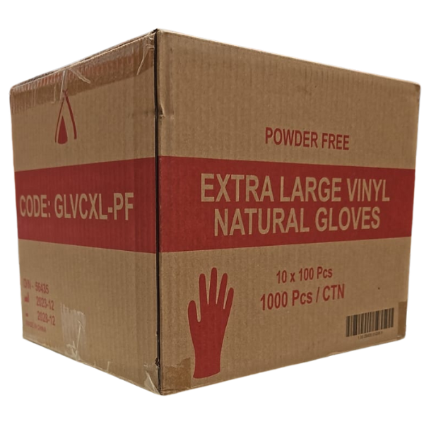 Huhtamaki Vinyl Gloves - Natural Powder Free (S-XL, Single Box & Box of 10)