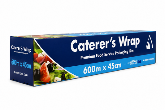 Alfresco Caterer Cling Wrap - PVC Film 450mm x 600m with Slide Cutter (ACF45)
