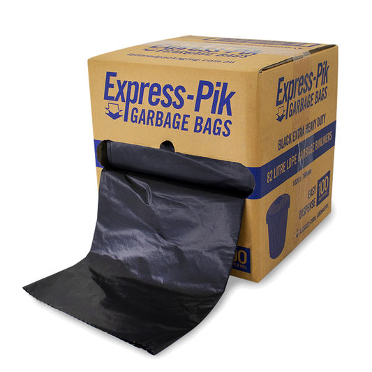 Express-Pik Extra Heavy Duty Bin Liners – LDPE Recycle 82L (Roll of 100)