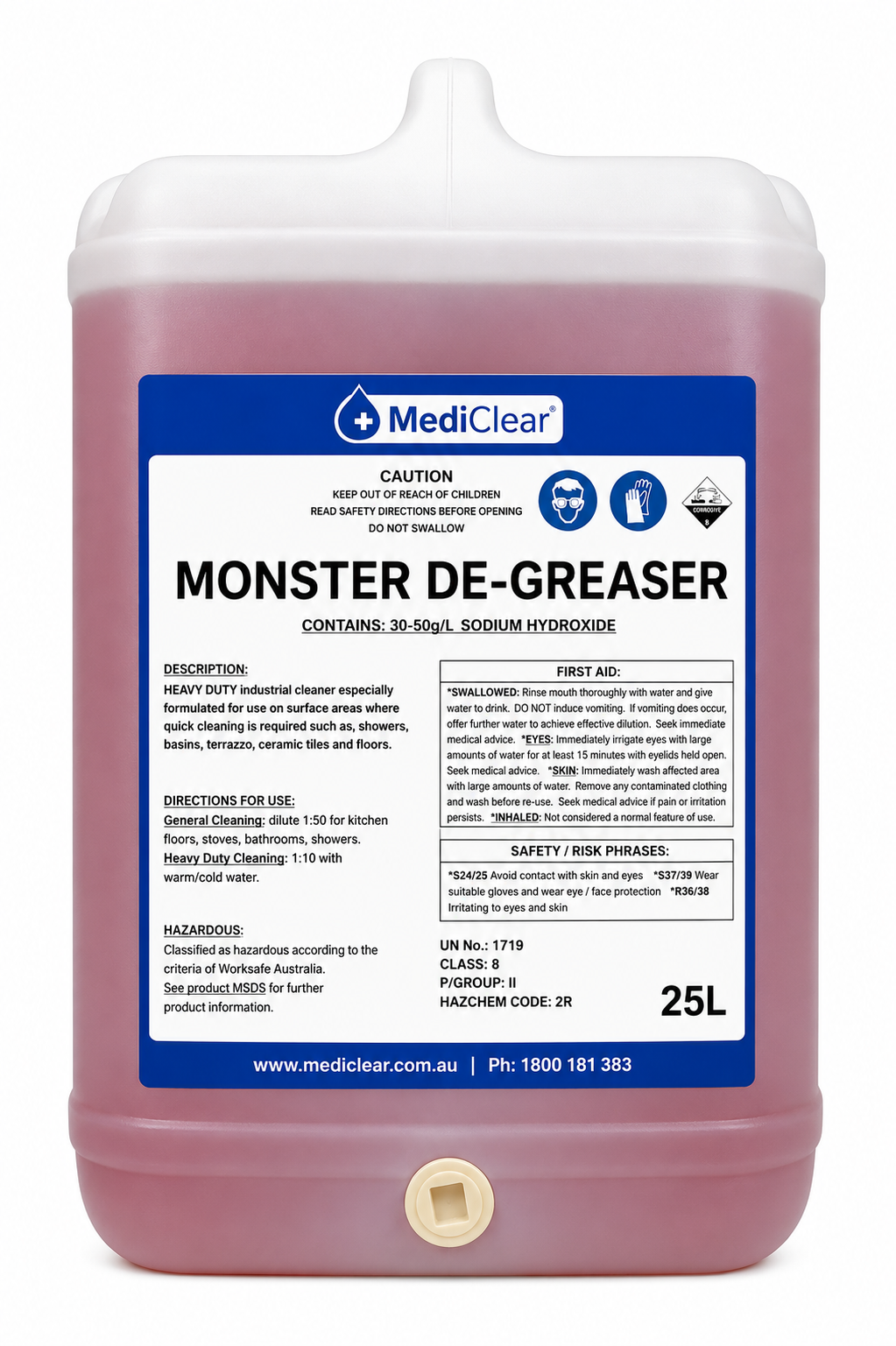 MediClear Monster De-Greaser – Heavy Duty Industrial Cleaner (5L & 25L)