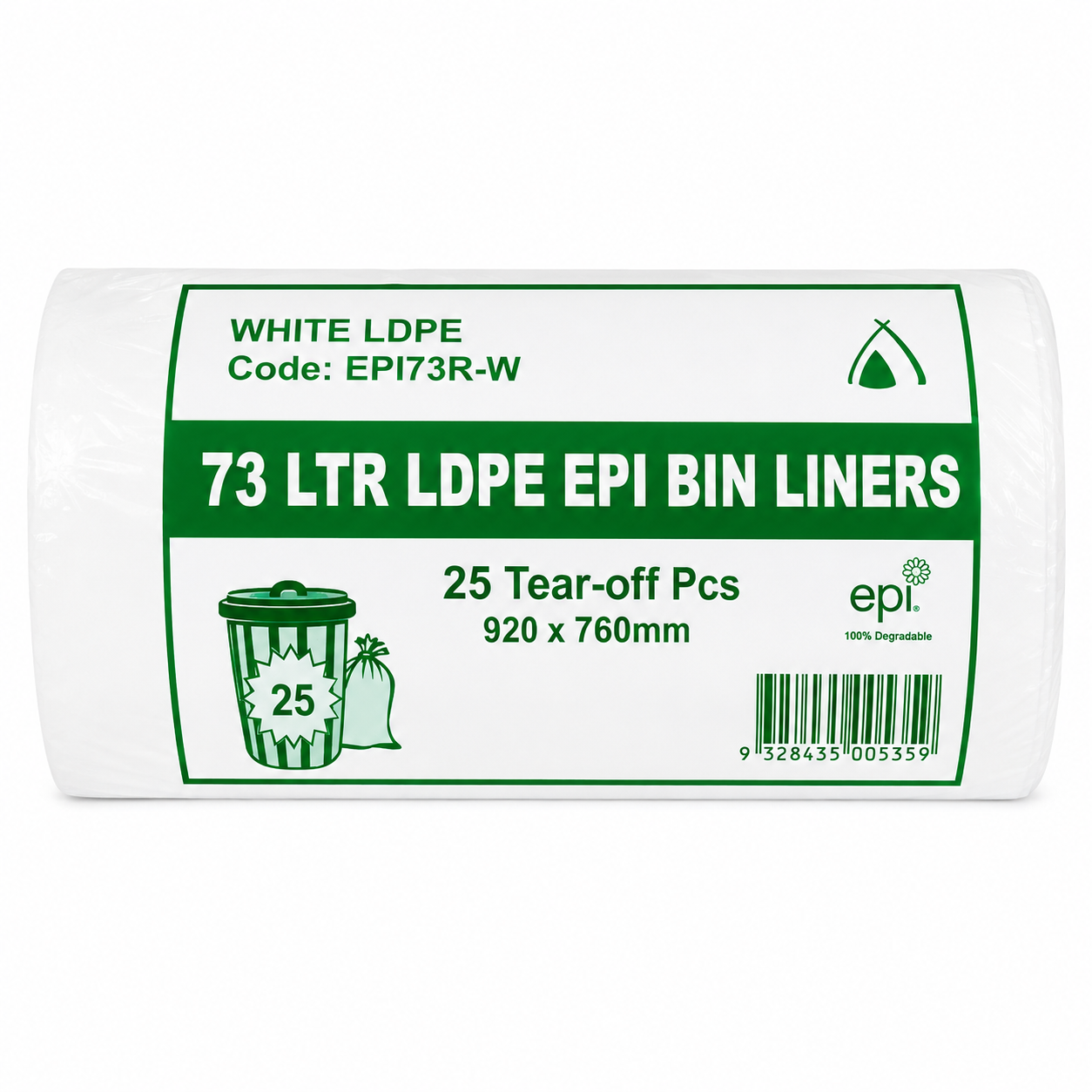 EPI Degradable Bin Liners – White LDPE (18L & 73L)