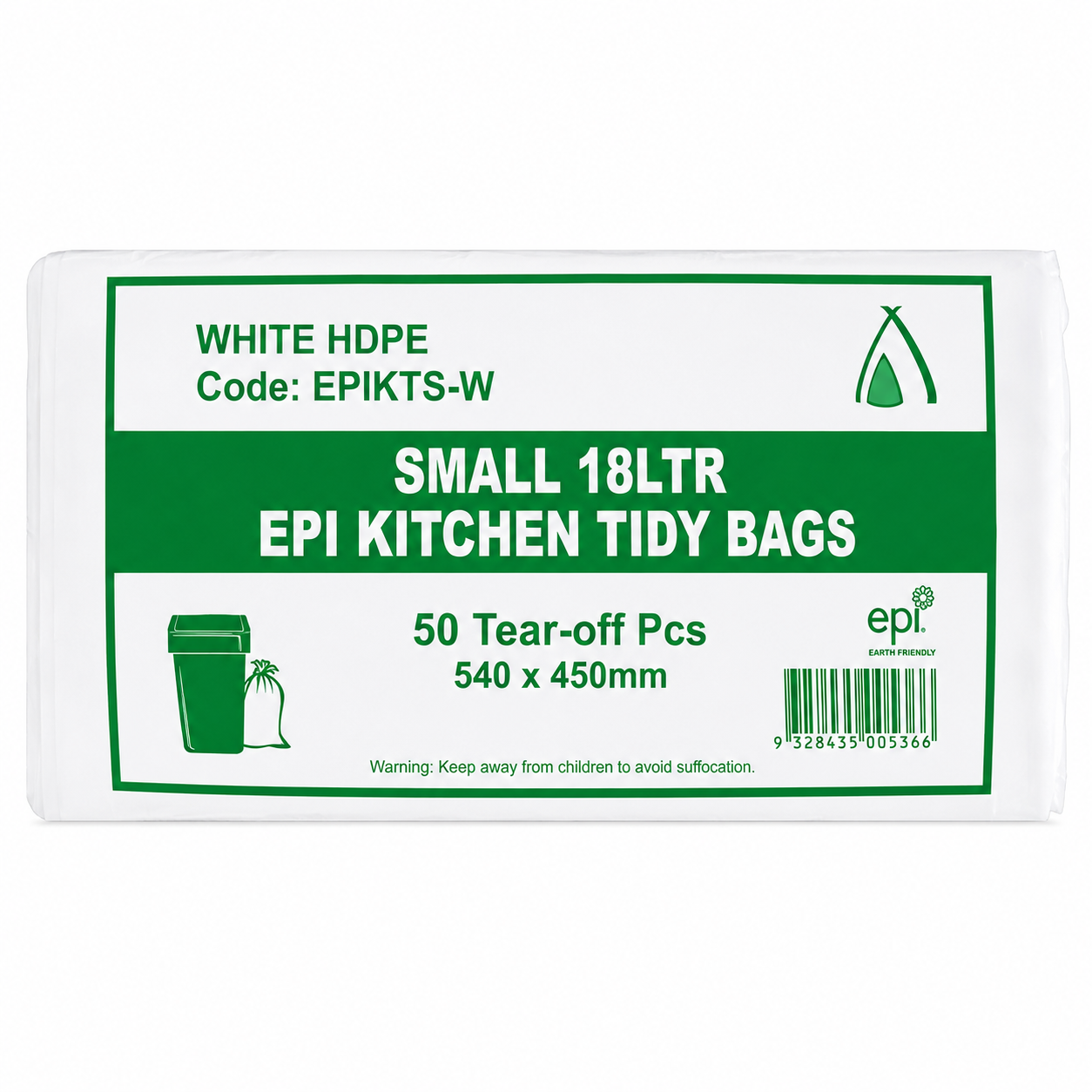 EPI Degradable Bin Liners – White LDPE (18L & 73L)