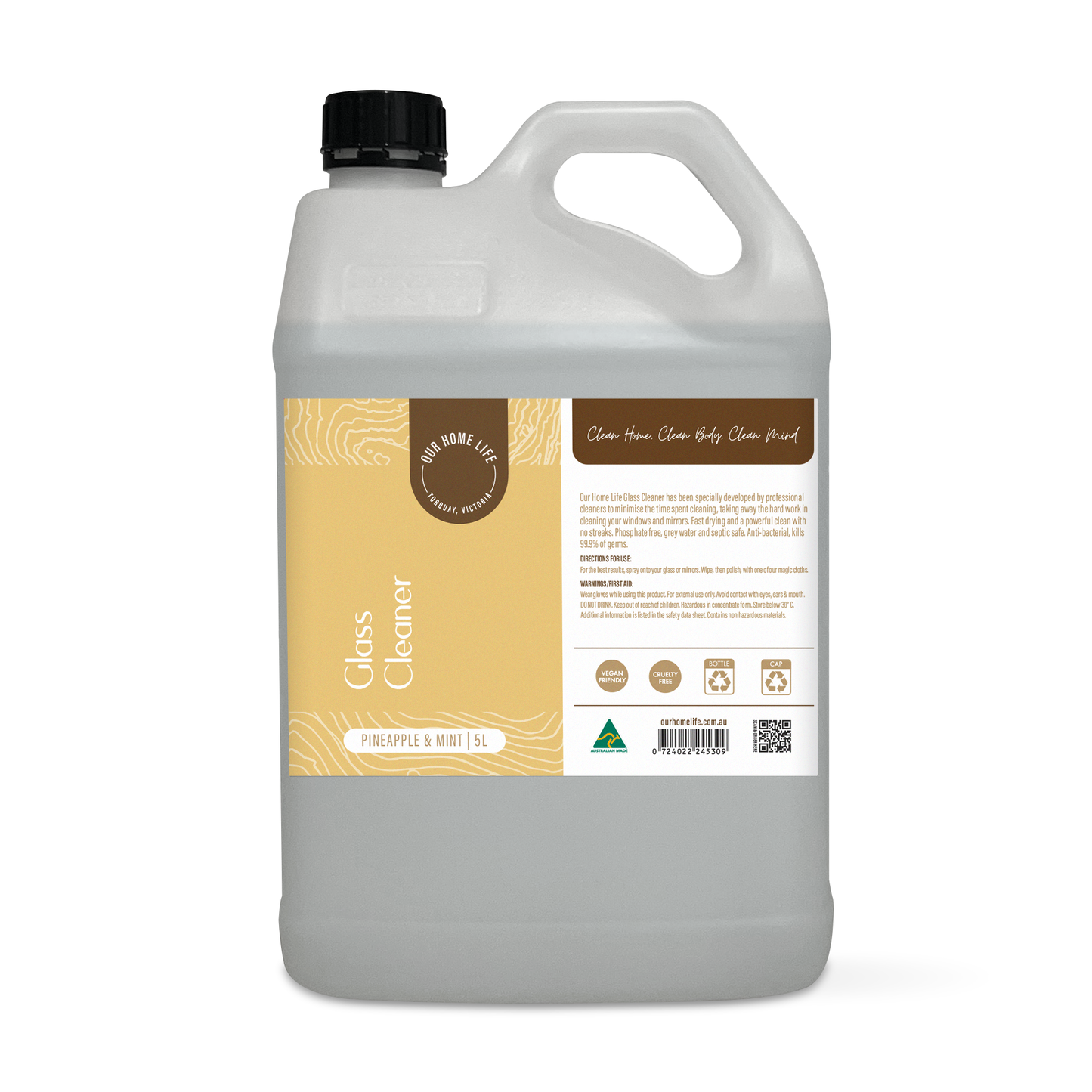 Our Home Life Glass Cleaner - Antibacterial Formula (500ml, 5L & 25L)