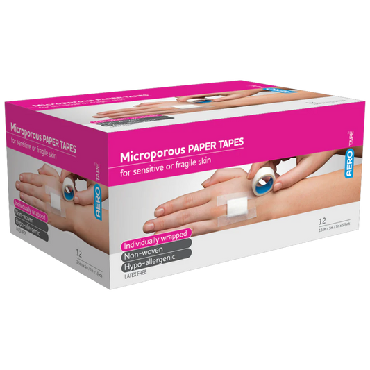 AEROTAPE WHITE TAPE 25MM X 5M - QTY 12
