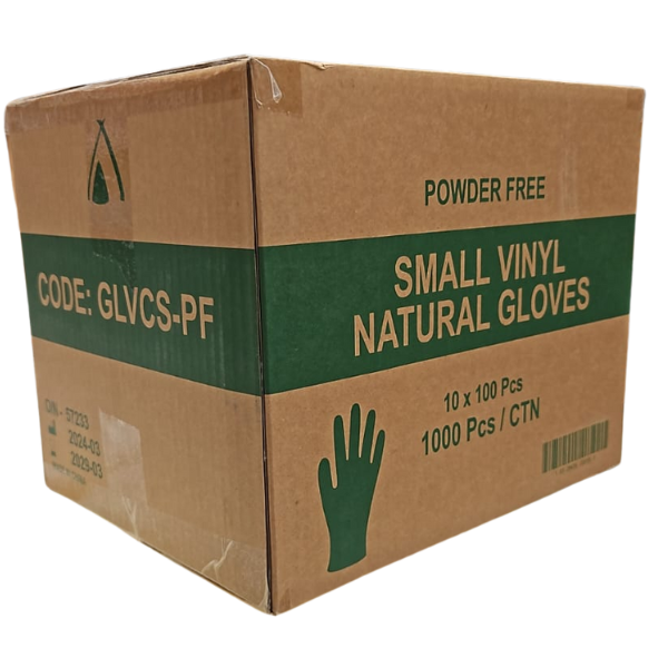 Huhtamaki Vinyl Gloves - Natural Powder Free (S-XL, Single Box & Box of 10)
