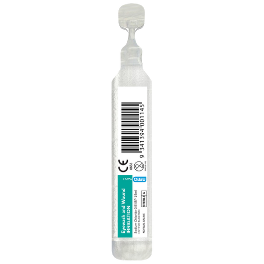 AEROWASH SODIUM CHLORIDE EYEWASH AMPOULE 30ML QTY 30