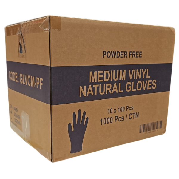 Huhtamaki Vinyl Gloves - Natural Powder Free (S-XL, Single Box & Box of 10)