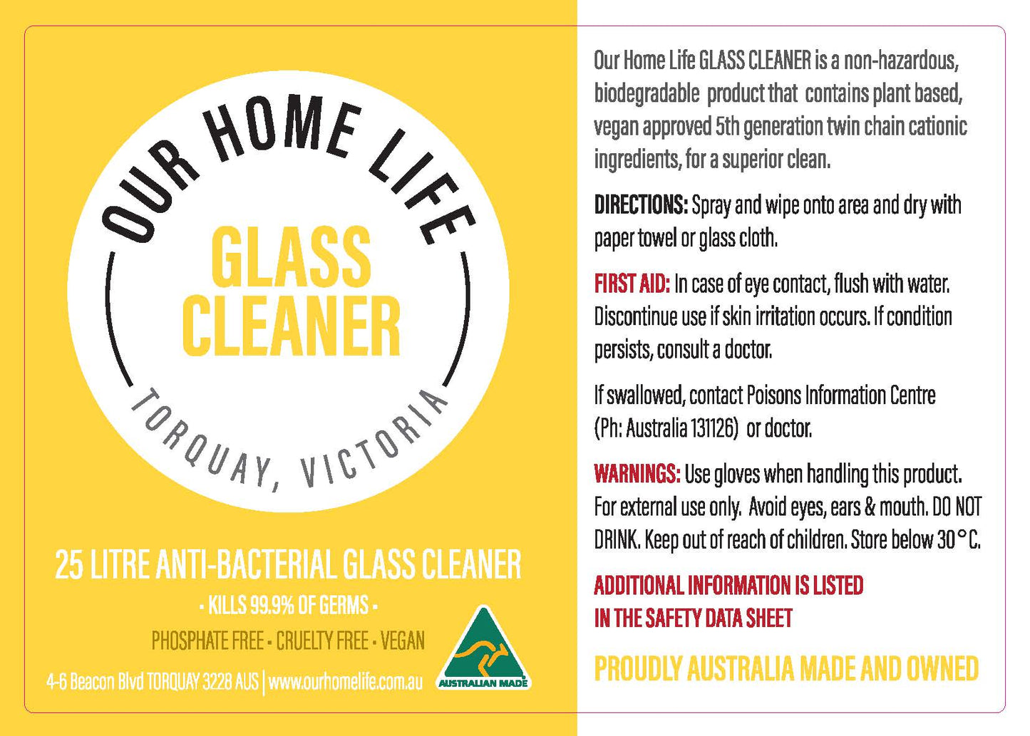 Our Home Life Biodegradable Glass Cleaner