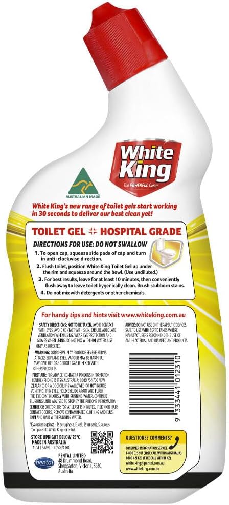 White King Lemon Toilet Cleaner Gel With Stain Remover 700 Ml