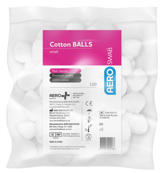 AEROSWAB SMALL COTTON BALLS BAG/100 ACBS100