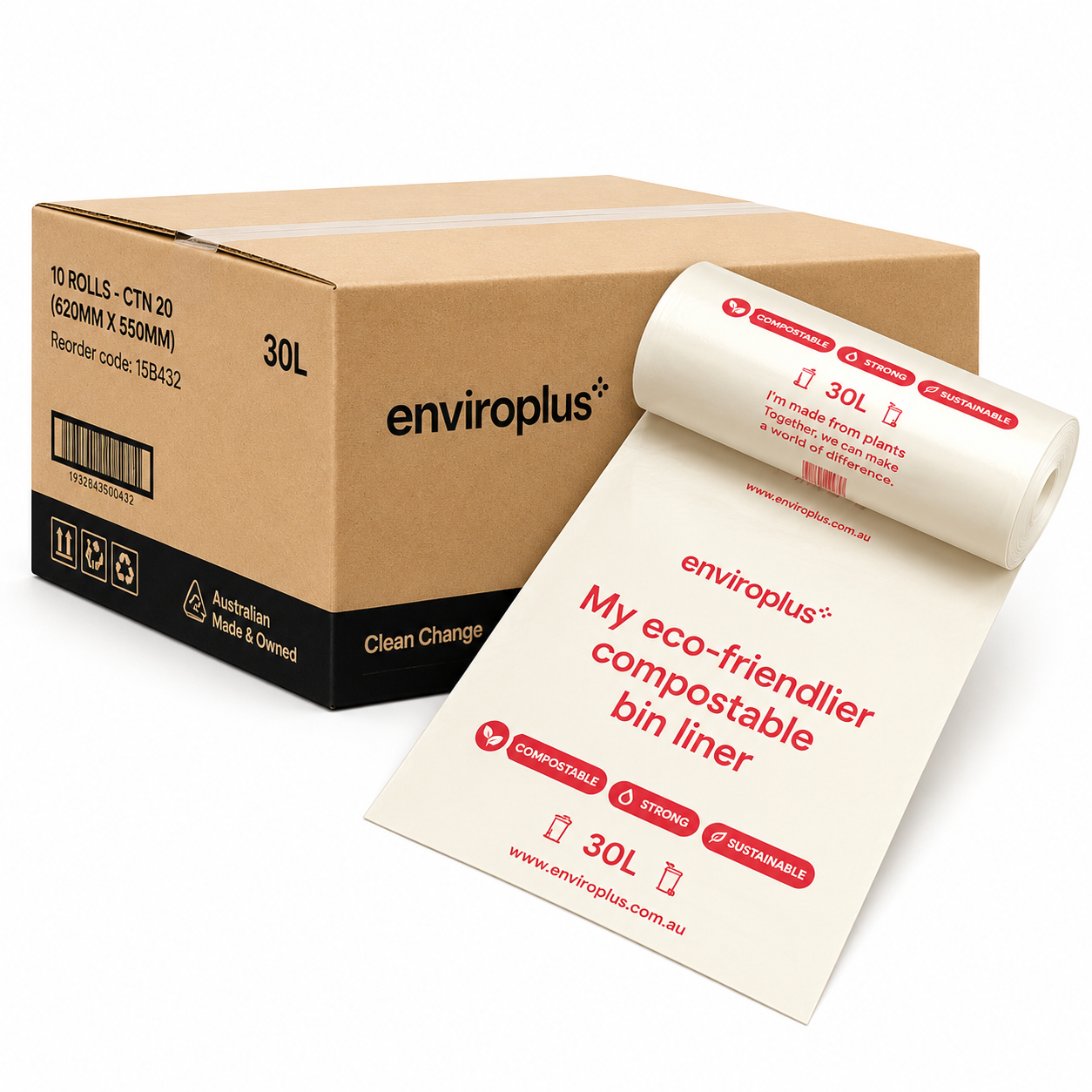 Compostable Bin Liners – Corn Starch Plant-Based (Roll & Carton)