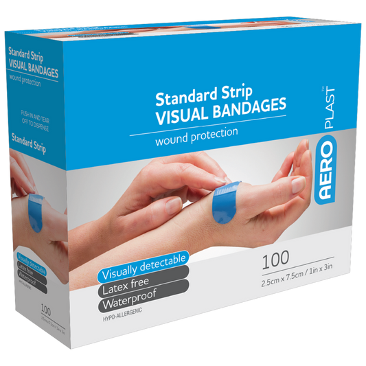 AEROPLAST PREMIUM VISUAL STRIP 7.5 X 2.5CM BOX/100 AV2000