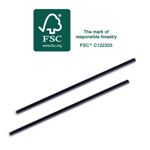 Future Friendly Premium Compostable Black Cocktail Paper Straw - Box of 2500